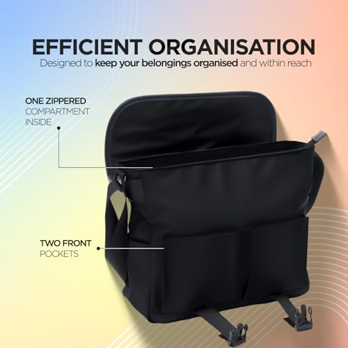 Acer Stylo Premium 14 Inch Laptop Sling Bag, Elegant Black Water-Resistant Polyester, Zippered Compartments & Front Pockets, Fits Up to 14-inch Laptops, Lightweight Daily Organizer for Work & Travel - Image 5