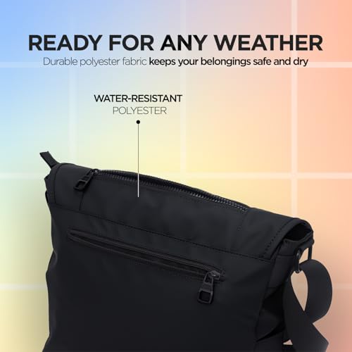 Acer Stylo Premium 14 Inch Laptop Sling Bag, Elegant Black Water-Resistant Polyester, Zippered Compartments & Front Pockets, Fits Up to 14-inch Laptops, Lightweight Daily Organizer for Work & Travel - Image 6