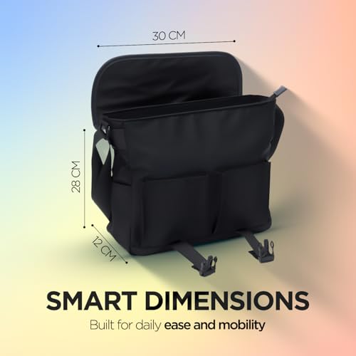 Acer Stylo Premium 14 Inch Laptop Sling Bag, Elegant Black Water-Resistant Polyester, Zippered Compartments & Front Pockets, Fits Up to 14-inch Laptops, Lightweight Daily Organizer for Work & Travel - Image 7