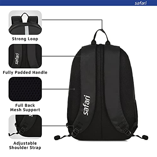 Safari Flash Medium 26L Water Resistant Polyester Casual Standard Backpack - Black - Image 6