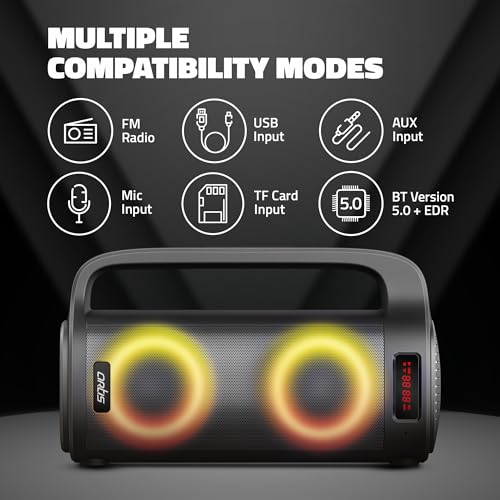 Artis SoundMax 400 Wireless Bluetooth Speaker with USB, FM, Micro TF Card, Aux in, Wired Mic with Supporting Grab Handle (Black) (18 W RMS Output) - Image 3