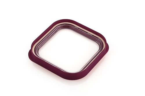 Floraware Food Safe Plastic Multiuse Square Fit-Lock Airtight Storage Jar, Grocery Container, 1150 ml, set 4 BPA free, Purple - Image 4