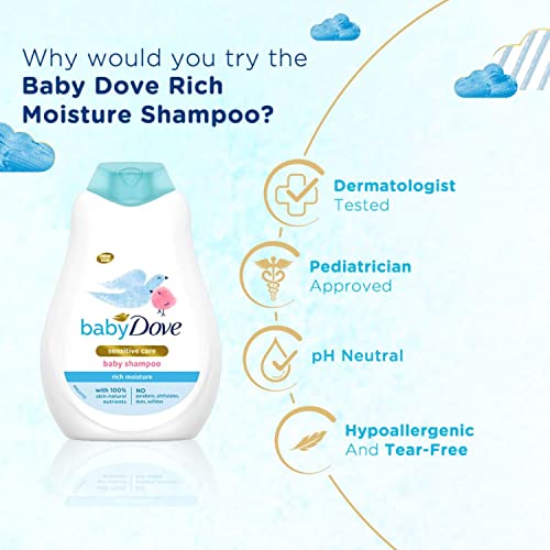 Baby Dove Shampoo 400 ml, Mild No Tears Rich Moisture Baby Shampoo for kids, Gentle Care for Baby's Soft Hair - No Sulphates No Paraben shampoo - Image 5