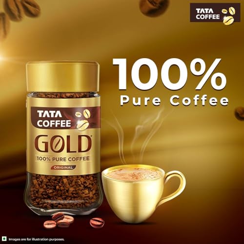 Tata Coffee Gold Original, Instant & Pure Coffee Jar, 50g, Freeze-Dried, Rich & Strong, Specially Sourced Robusta and Arabica bean - Image 4