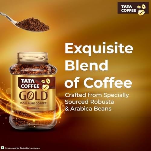 Tata Coffee Gold Original, Instant & Pure Coffee Jar, 50g, Freeze-Dried, Rich & Strong, Specially Sourced Robusta and Arabica bean - Image 5