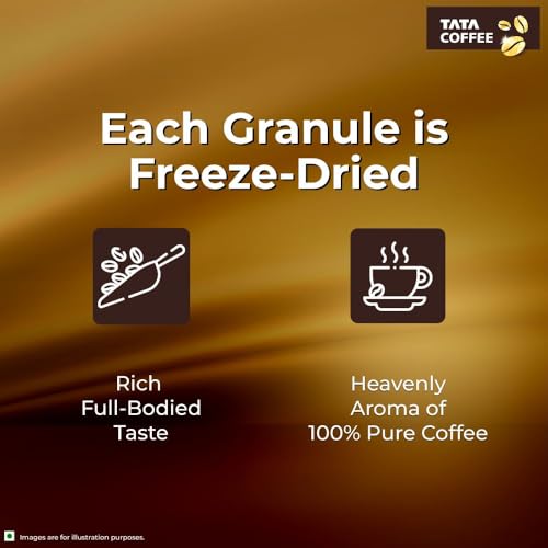 Tata Coffee Gold Original, Instant & Pure Coffee Jar, 50g, Freeze-Dried, Rich & Strong, Specially Sourced Robusta and Arabica bean - Image 6