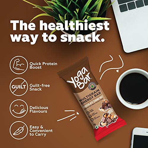 Yogabar Multigrain Energy Bars - Chocolate Chunk 20 Bars - Daily Protein Snack, High Energy & Nutrition Bars - with 8g Protein & 7g Fibre - No Preservatives - Pack of 2, 10 Bars each - Image 7