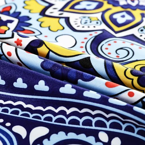 Story@Home bedsheet for Double Bed Queen Size 240TC Satin Finish, Microfiber Double Bed bedsheet, 225X250cm with 2 Pillow Covers, Purple & Yellow, Motif | Perfect for Festive Gifting - Image 6