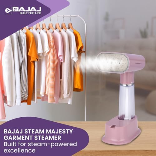 Bajaj Steam Majesty 1000 W Garment Steamer Up to 18 G/Min Steam Output | 150 Ml Water Tank | Ceramic Coated Soleplate | 2 Year Warranty 【Lilac】 - Image 3
