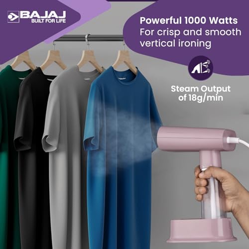 Bajaj Steam Majesty 1000 W Garment Steamer Up to 18 G/Min Steam Output | 150 Ml Water Tank | Ceramic Coated Soleplate | 2 Year Warranty 【Lilac】 - Image 4