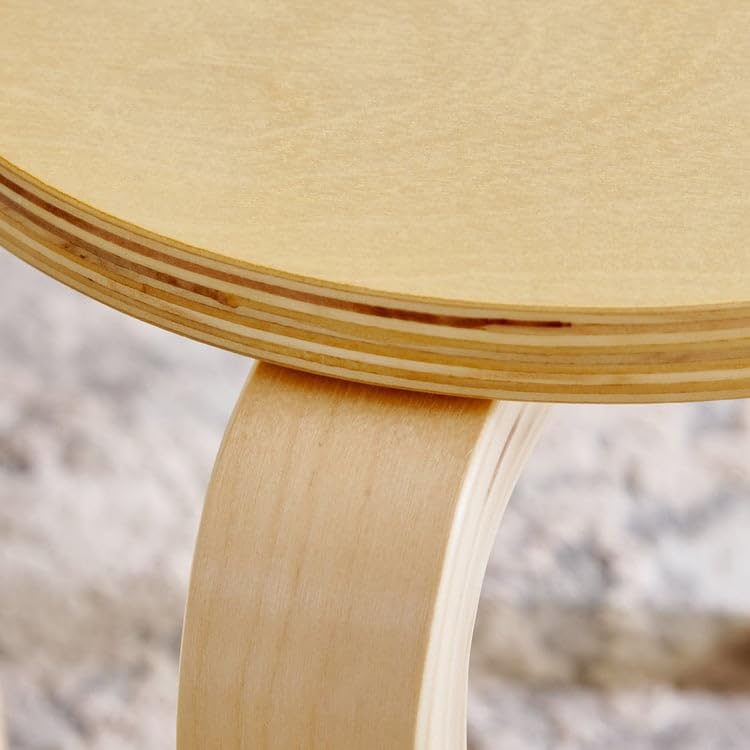 Home Centre Paulo Solid Wood Stool - Brown - Image 4