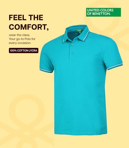 United Colors of Benetton Polo T Shirt | Collar Tshirts | Half Sleeves Plain T Shirt | Solid Polo T-Shirt with Colored Collar Tipping - Image 6