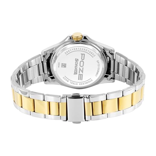 Sonata Poze 8 Quartz Analog with White Dial IPS+IPG Stainless Steel Strap Watch for Men - SP70105BM01W - Image 5