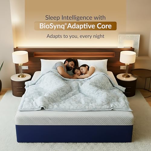 SleepyHug EarthPlay 11-Inch Adaptive Floor Mattress | BioSynq Core for Posture & Spinal Support | Memory Foam | Duronix Rebonded Foam Base | 72×48x11 Inches (Double, White & Blue) - Image 5