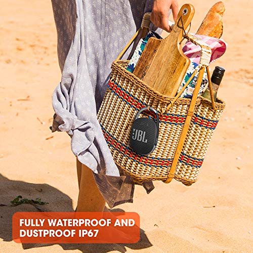 JBL Clip 4, Wireless Ultra Portable Bluetooth Speaker, Pro Sound, Integrated Carabiner, Vibrant Colors with Rugged Fabric Design, Dust & Waterproof, Type C (Without Mic, Blue) - Image 4