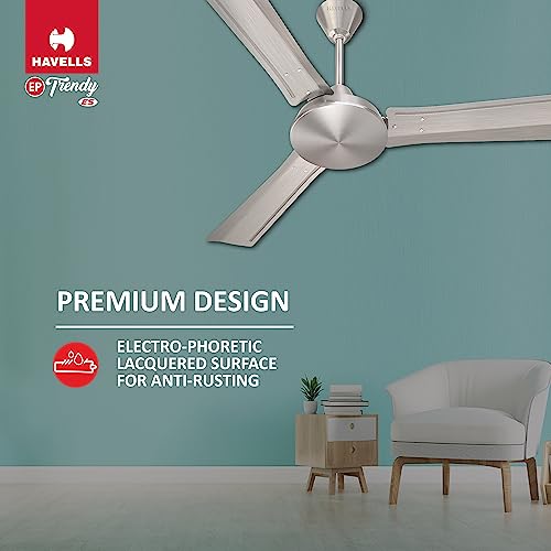 Havells 1200Mm Ep Trendy Energy Saving Ceiling Fan (Brushed Nickel, Pack Of 1), Brown, 1 Star - Image 6