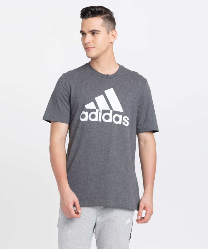 ADIDAS Printed Men Round Neck Grey T-Shirt