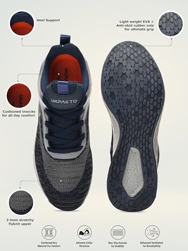 Impakto Woven Max Men's All Court Badminton,Squash Shoes Lightweight & Durable, X-Cushion Protection - Image 3