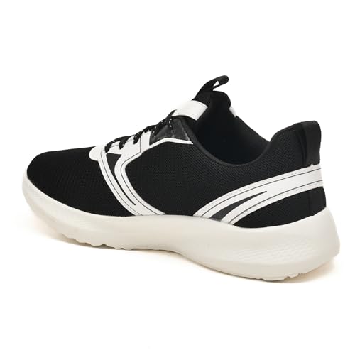 Impakto Athletic Running Shoes, Black and Red, Knit Mesh Fabric, Breathable Upper, Slip-on Design with Memory Foam Insole, Classic Style for All-Day Walking Comfort, Unisex