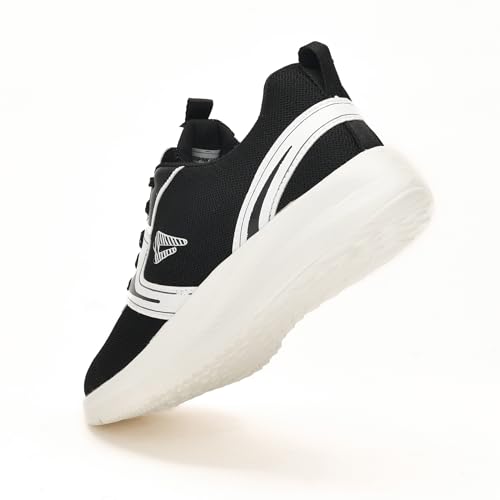 Impakto Athletic Running Shoes, Black and Red, Knit Mesh Fabric, Breathable Upper, Slip-on Design with Memory Foam Insole, Classic Style for All-Day Walking Comfort, Unisex - Image 3