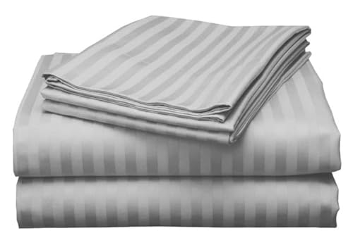 Industries Single Bedsheet with 1 Pillow Covers|Cotton Material & Satin Stripes|Size 60x90 inch (Grey), 144 TC - Image 6