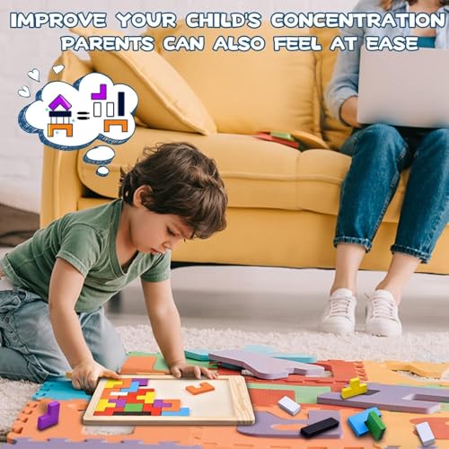 Novo Baby Smart Activity Fun&Learning Blocks Geometrics, Educational & Learning Sorter Toys, Color Choose Stacking Block Game for Kids Baby, 1 2 3+ Year Activity Toys (Russian Puzzle) - Image 5