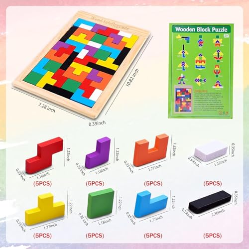 Novo Baby Smart Activity Fun&Learning Blocks Geometrics, Educational & Learning Sorter Toys, Color Choose Stacking Block Game for Kids Baby, 1 2 3+ Year Activity Toys (Russian Puzzle) - Image 6