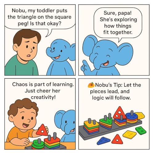 Novo Baby Smart Activity Fun&Learning Blocks Geometrics, Educational & Learning Sorter Toys, Color Choose Stacking Game for Kids Baby, 1 2 3+ Year Activity Toys (Geometric Block) - Image 4