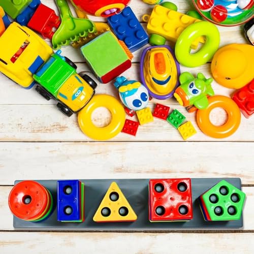 Novo Baby Smart Activity Fun&Learning Blocks Geometrics, Educational & Learning Sorter Toys, Color Choose Stacking Game for Kids Baby, 1 2 3+ Year Activity Toys (Geometric Block) - Image 6