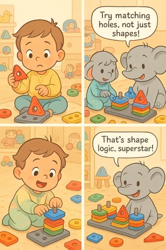 Novo Baby Smart Activity Fun&Learning Blocks Geometrics, Educational & Learning Sorter Toys, Color Choose Stacking Game for Kids Baby, 1 2 3+ Year Activity Toys (Geometric Block) - Image 7