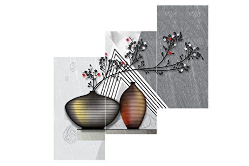 SAF 'Flowers' UV Textured Painting (Synthetic, 33 cm x 48 cm x 3 cm, Multicolor)