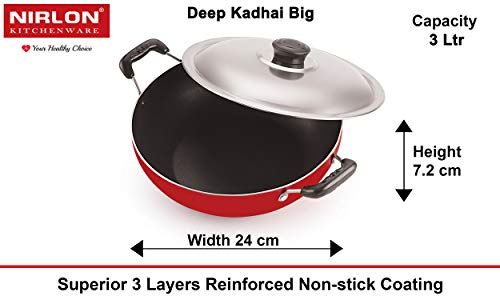 Nirlon Kitchen Accessories for Home Cooking Non Stick pots and pan Set of 4 Pieces (FT13_DKD(B)_RT_CS24) - Image 3