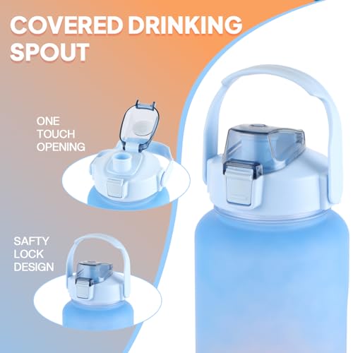 CELLO All Day Set of 3 Pieces Water Bottles Daily Use, Sky Blue (310ml, 790ml, 2085ml) | BPA Free Leakproof Lightweight Easy to Carry Different Sizes Water Bottle For School, Workout, Gym & Office - Image 2