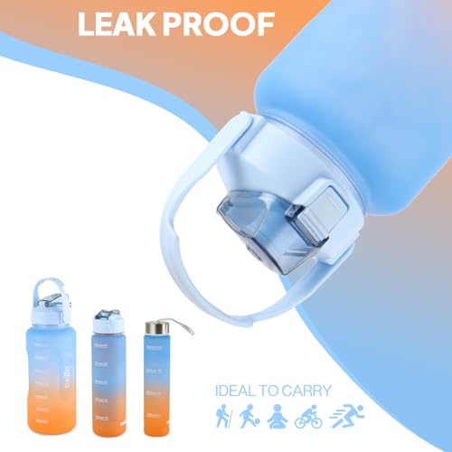 CELLO All Day Set of 3 Pieces Water Bottles Daily Use, Sky Blue (310ml, 790ml, 2085ml) | BPA Free Leakproof Lightweight Easy to Carry Different Sizes Water Bottle For School, Workout, Gym & Office - Image 3