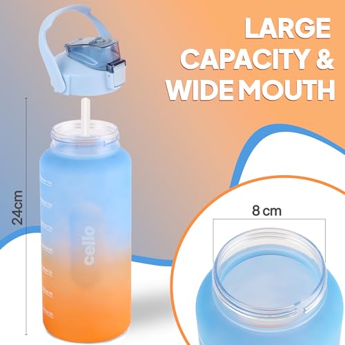 CELLO All Day Set of 3 Pieces Water Bottles Daily Use, Sky Blue (310ml, 790ml, 2085ml) | BPA Free Leakproof Lightweight Easy to Carry Different Sizes Water Bottle For School, Workout, Gym & Office - Image 4
