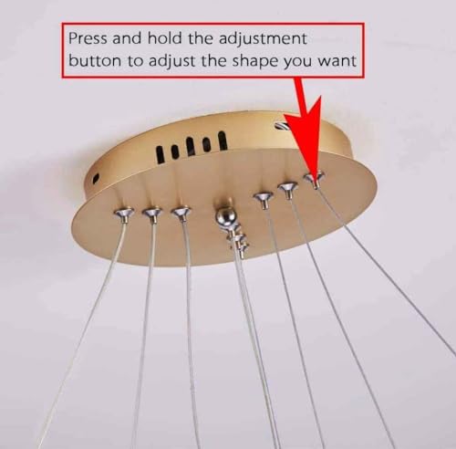 Modern LED Ring Pendant Chandelier Light | Contemporary Hanging Ceiling Lamp | Warm White Decorative Lighting Fixture | Gold Finish | Ideal for Dining Room, Living Room, Kitchen Island & Hall - Image 7