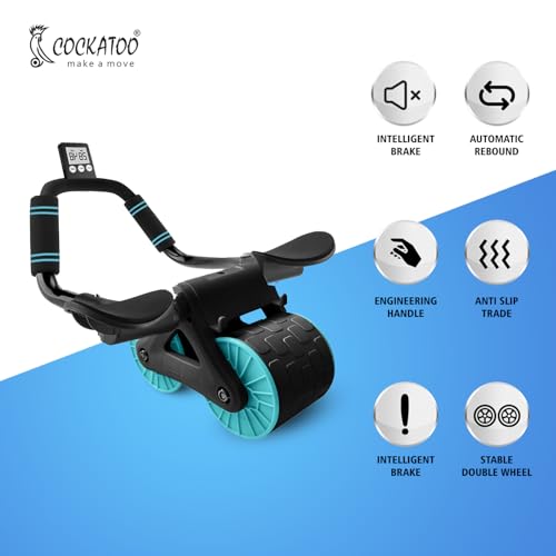 Cockatoo Automatic Rebound Ab Roller for Men & Women|Home & Gym Ab Workout Equipment|Abs Workout Equipment for home|2 wheels Abdominal Ab Roller, Max weight 150 kg - Image 3