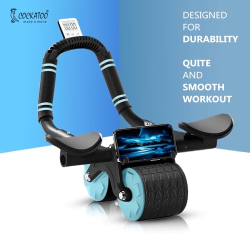 Cockatoo Automatic Rebound Ab Roller for Men & Women|Home & Gym Ab Workout Equipment|Abs Workout Equipment for home|2 wheels Abdominal Ab Roller, Max weight 150 kg - Image 4