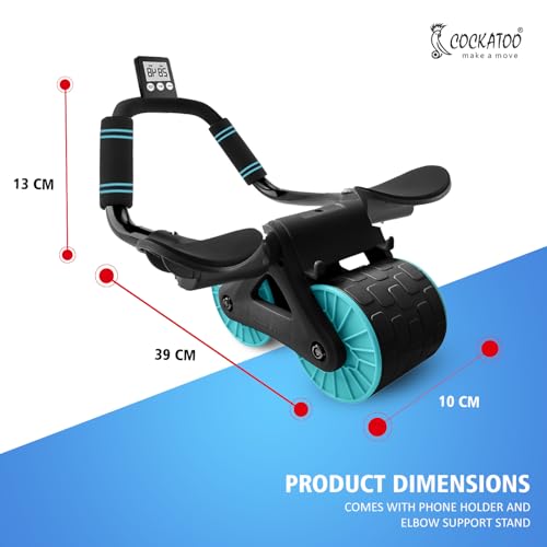 Cockatoo Automatic Rebound Ab Roller for Men & Women|Home & Gym Ab Workout Equipment|Abs Workout Equipment for home|2 wheels Abdominal Ab Roller, Max weight 150 kg - Image 6