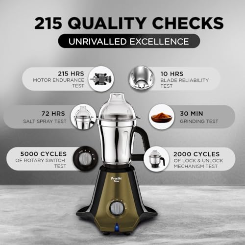 Preethi Titan Mixer Grinder | 1000W Watt | 2yr Guarantee & Lifelong Free Service I 3 Jars I Black (MG-283) - Image 6