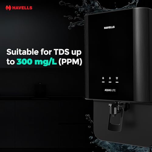 Havells Aquas Lite Water Purifier, UV + UF Purification, 4-stages, 7L Storage, Ideal for Municipal Water, Significant water savings, BIS Approved, Black - Image 6