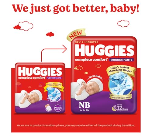 Huggies Complete Comfort Wonder Pants | Pant Style Baby Diapers Newborn Size (NB/XS), 90 Count | India's Fastest Absorbing Diaper, Prevents Diaper Rash, Ideal for 0-5 Kgs - Image 3