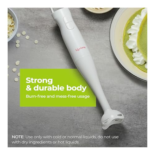 Lifelong 300W Electric Hand Blender for Kitchen | Dual Speed Control | Detachable Stainless Steel Blade | Easy Click Fit Locking | Multipurpose Blender for Smoothies & Juices - Image 5