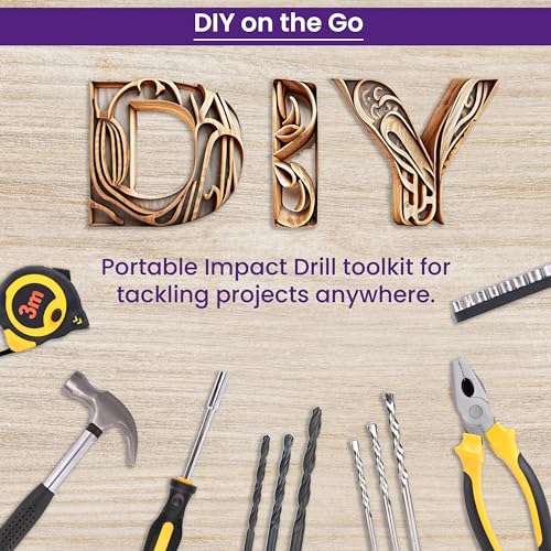 Asian Paints Corded Electric Professional Impact Drill Tool Kit,550 Watts,2900 Rpm,Chuck 13Mm Machine Variable Speed,Forward/Reverse Rotation,Double Insulation,Improved Carbon Brush(88 Pcs),Yellow - Image 7