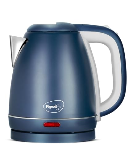 Pigeon Tesla Electric Kettle 1.5 L, 1300 Watt, Stainless Steel Body with Auto Shut-off Feature Used for Boiling Water - (Matt Blue)