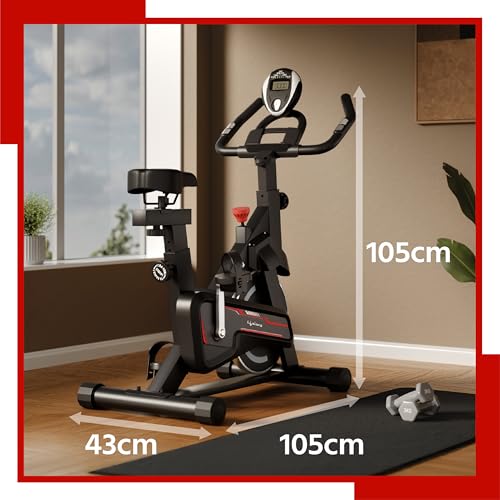 Lifelong Fit Pro Spin Fitness Bike for Home | Exercise Bike for Cardio Workout with 7 KG Flywheel, Adjustable Resistance & LED Display | Cushioned Adjustable Seat | Non-Slip Pedals | Max User Weight 120 KG - Image 5