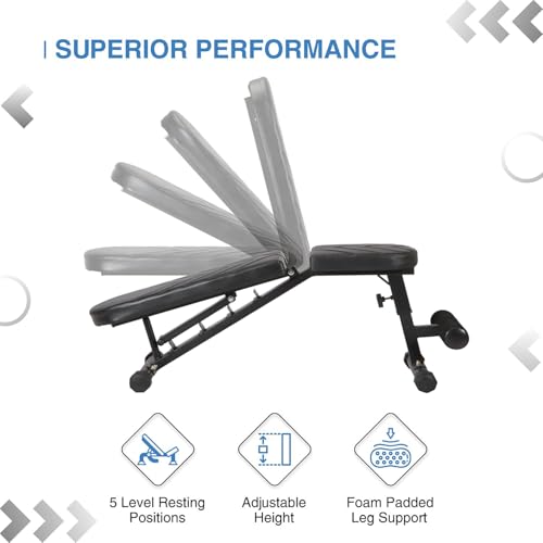 Amazon Basics Heavy Duty 3 in 1 Adjustable Incline Multipurpose Gym Bench with Premium Upholstered Seats, Max User Weight 350 KG | Multipurpose Fitness Bench - Image 6