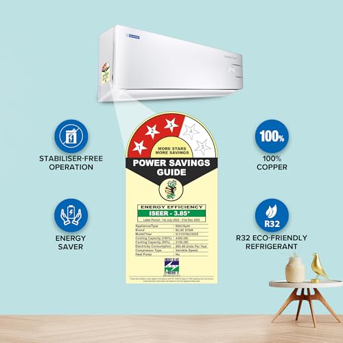 Blue Star 1.3 Ton 3 Star, Inverter Split AC (Copper,Convertible 5 in 1 Cooling, Auto Defrost, Multi Sensors, Dust Filters, Blue Fins, IC315YNU,White) - Image 3