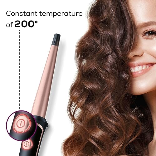 Beurer 37 Watts Professional Curling Tongs, 13-25 mm with Conical Heating Element for styling soft, Shiny Salon-like Curls, Ceramic Keratin Coating, 3 Years Warranty, Black - Image 3