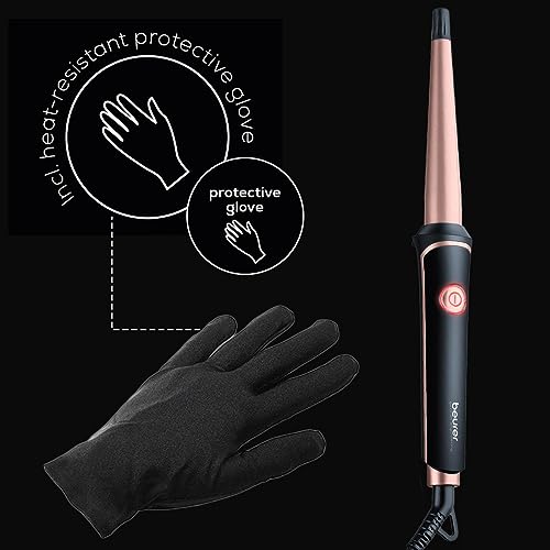 Beurer 37 Watts Professional Curling Tongs, 13-25 mm with Conical Heating Element for styling soft, Shiny Salon-like Curls, Ceramic Keratin Coating, 3 Years Warranty, Black - Image 6